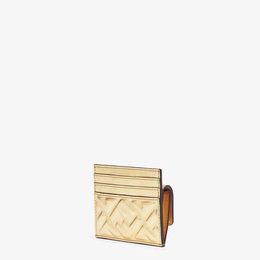 Gold leather card holder - 2