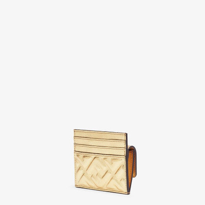 FENDI Gold leather card holder outlook