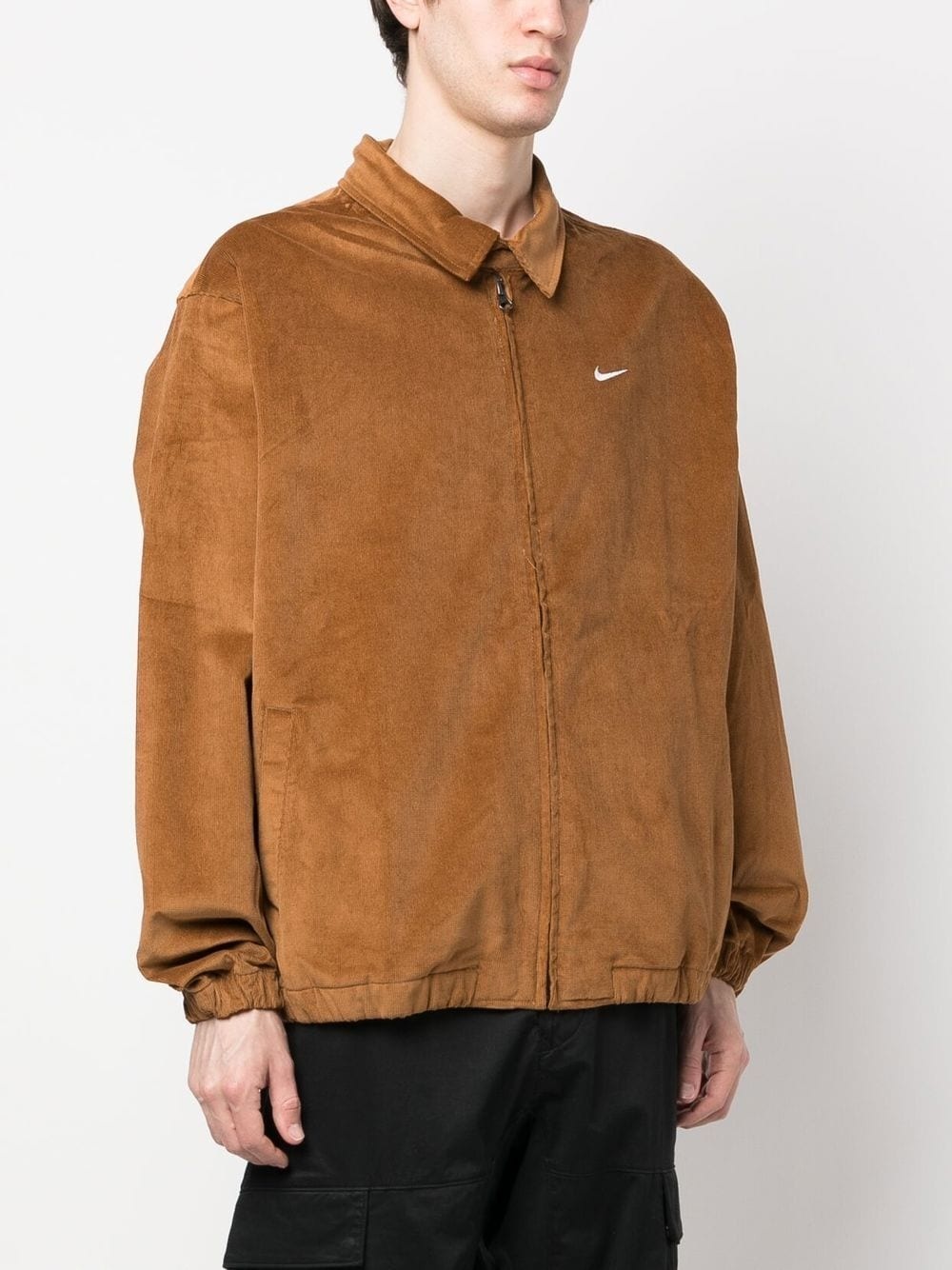 logo-embroidered corduroy Harrington jacket - 3