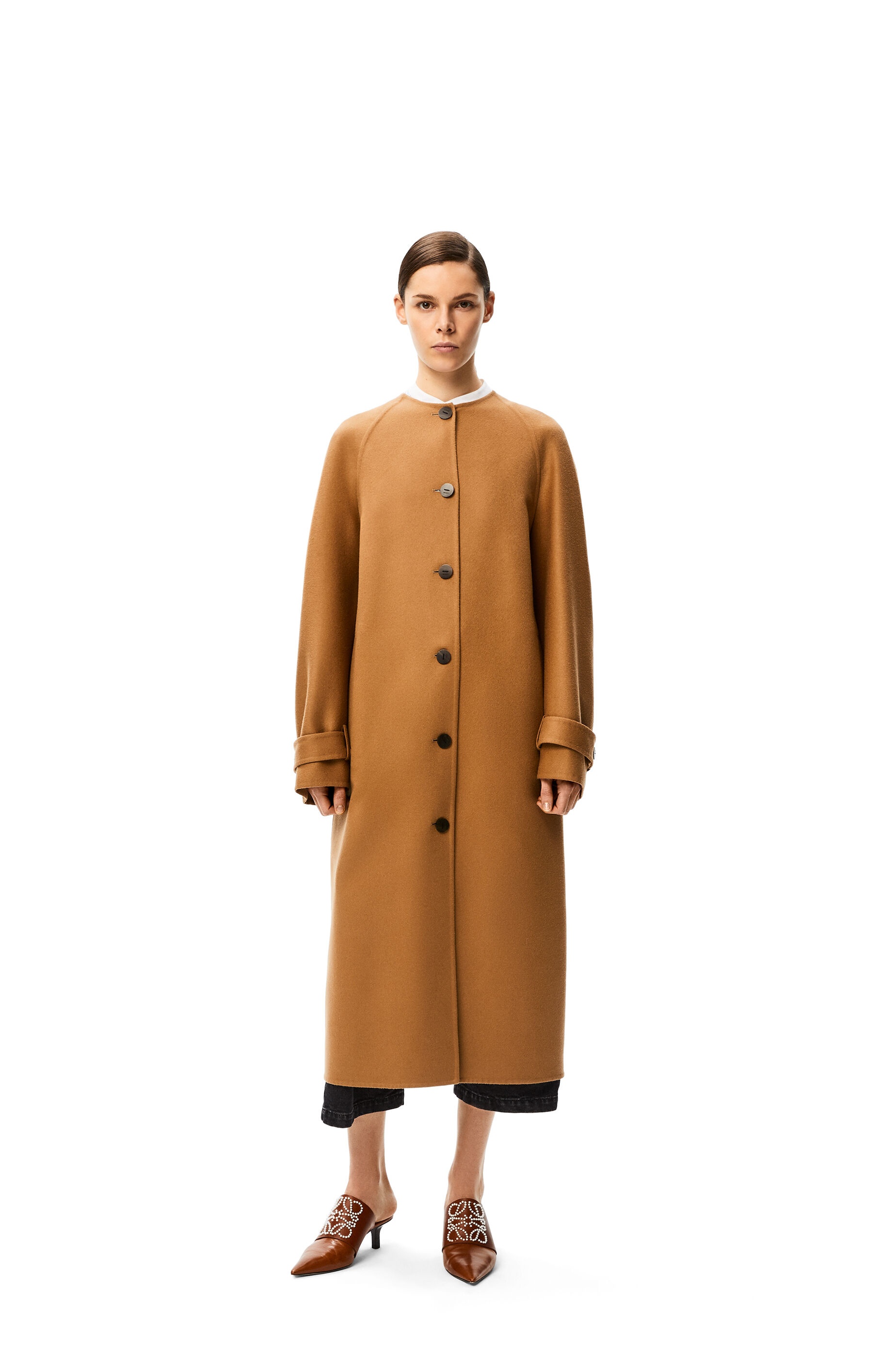 Raglan sleeve coat in wool and cashmere - 3