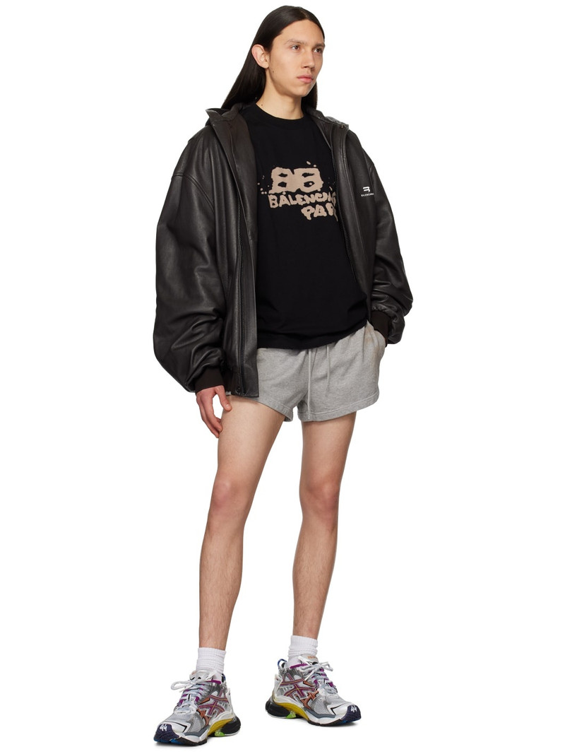 BALENCIAGA Black Hand Drawn BB T-Shirt outlook