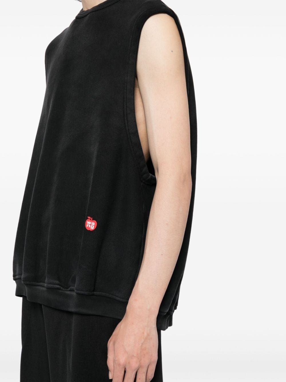 logo-print sleeveless cotton jumper - 6
