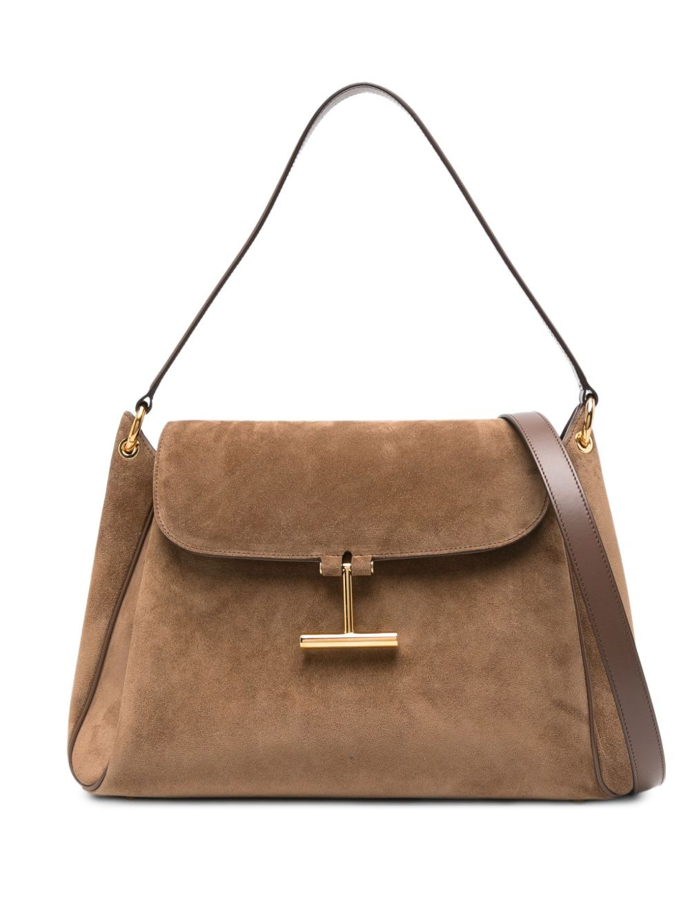 T-bar suede cross body bag - 1