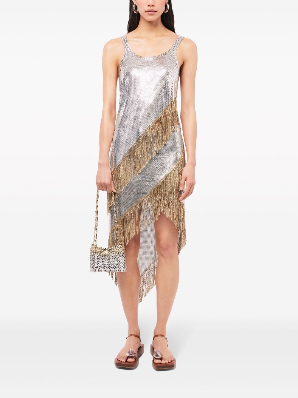 fringed chainmail tank top - 2