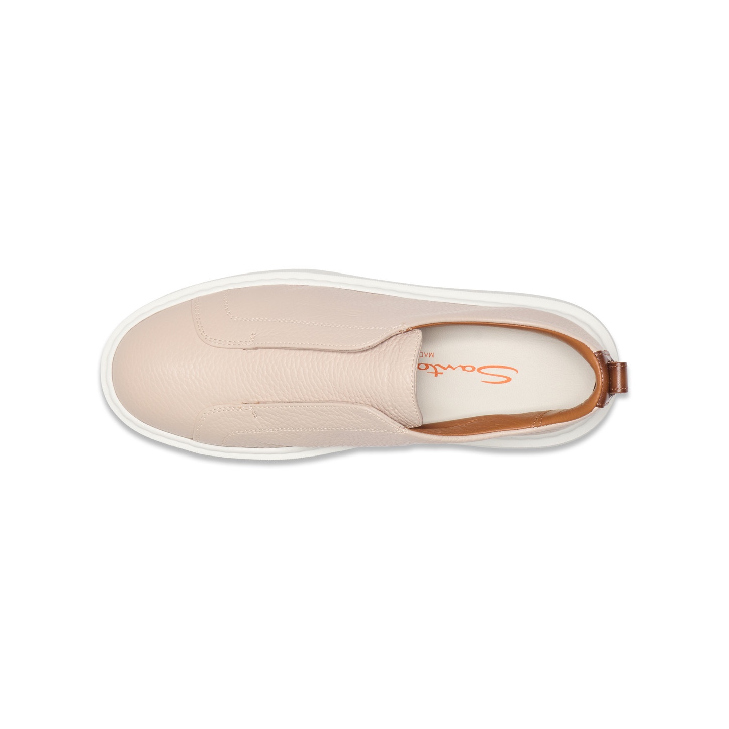 Women's pink tumbled leather slip-on sneaker - 5