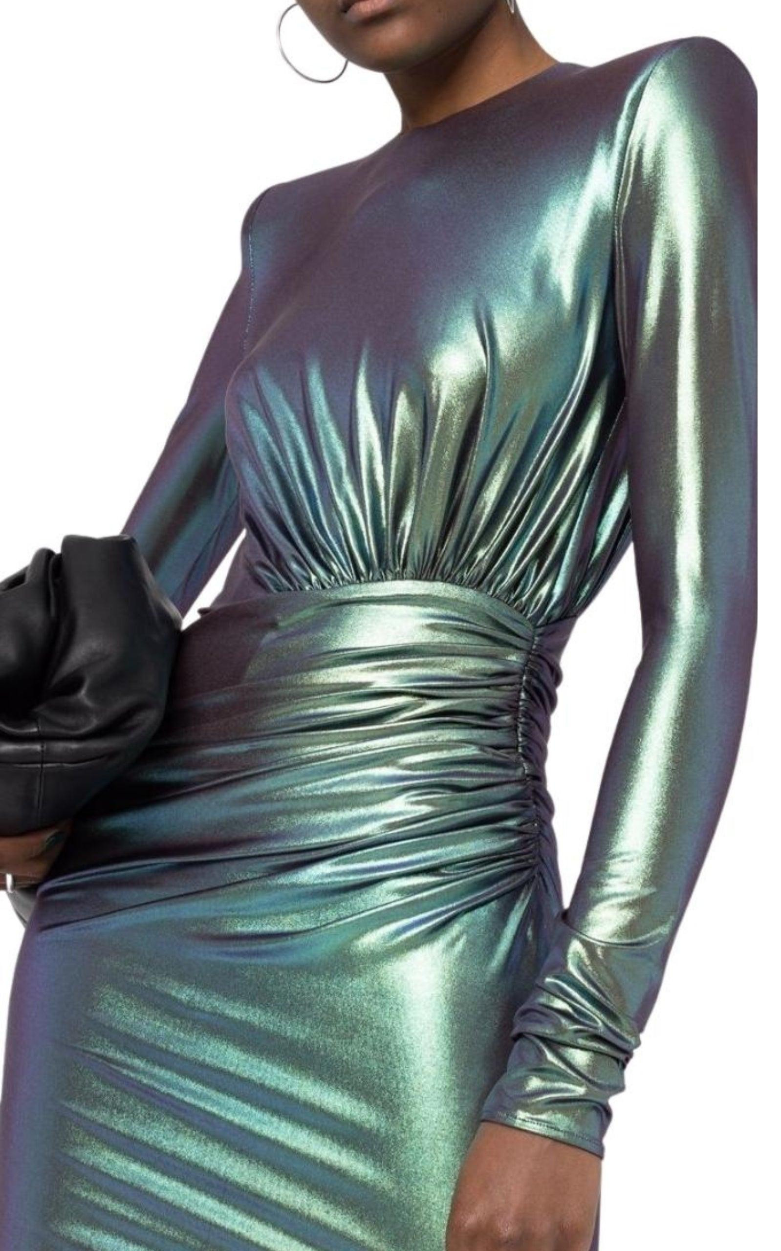 Iridescent Mini Ruched Dress - 5