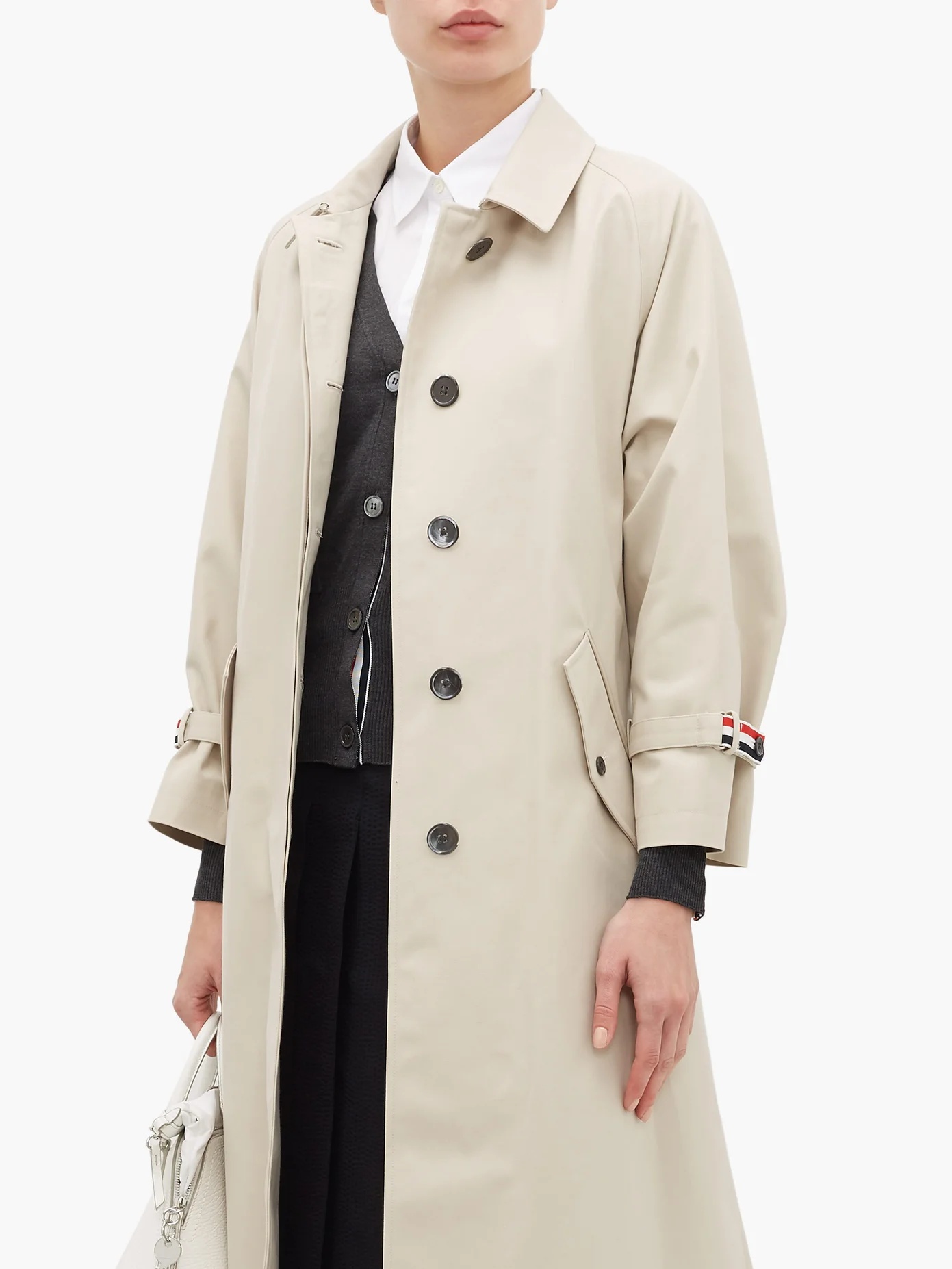 Belted twill trench coat - 6