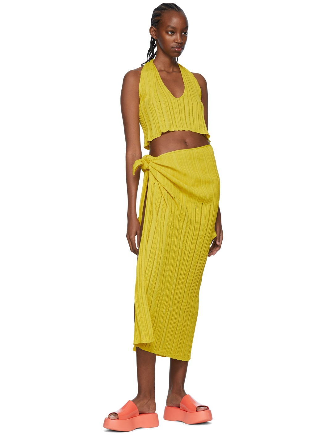 SSENSE Exclusive Yellow Viscose Cover-Up Set - 4