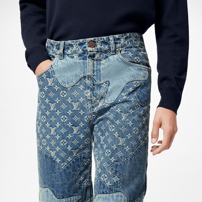 Monogram Patchwork Denim Pants 3