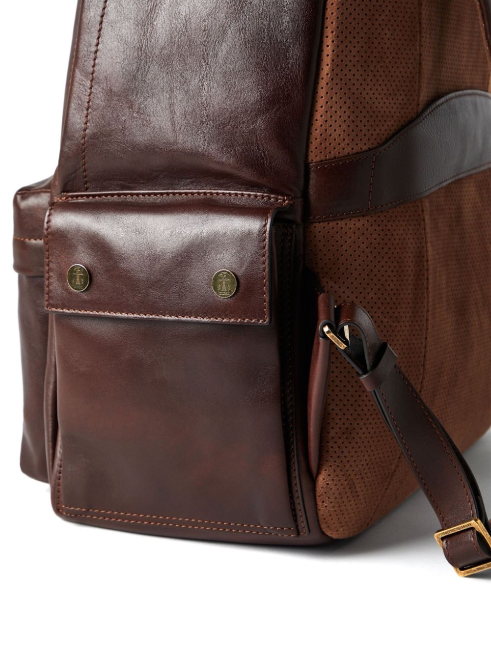 logo-print leather backpack - 4
