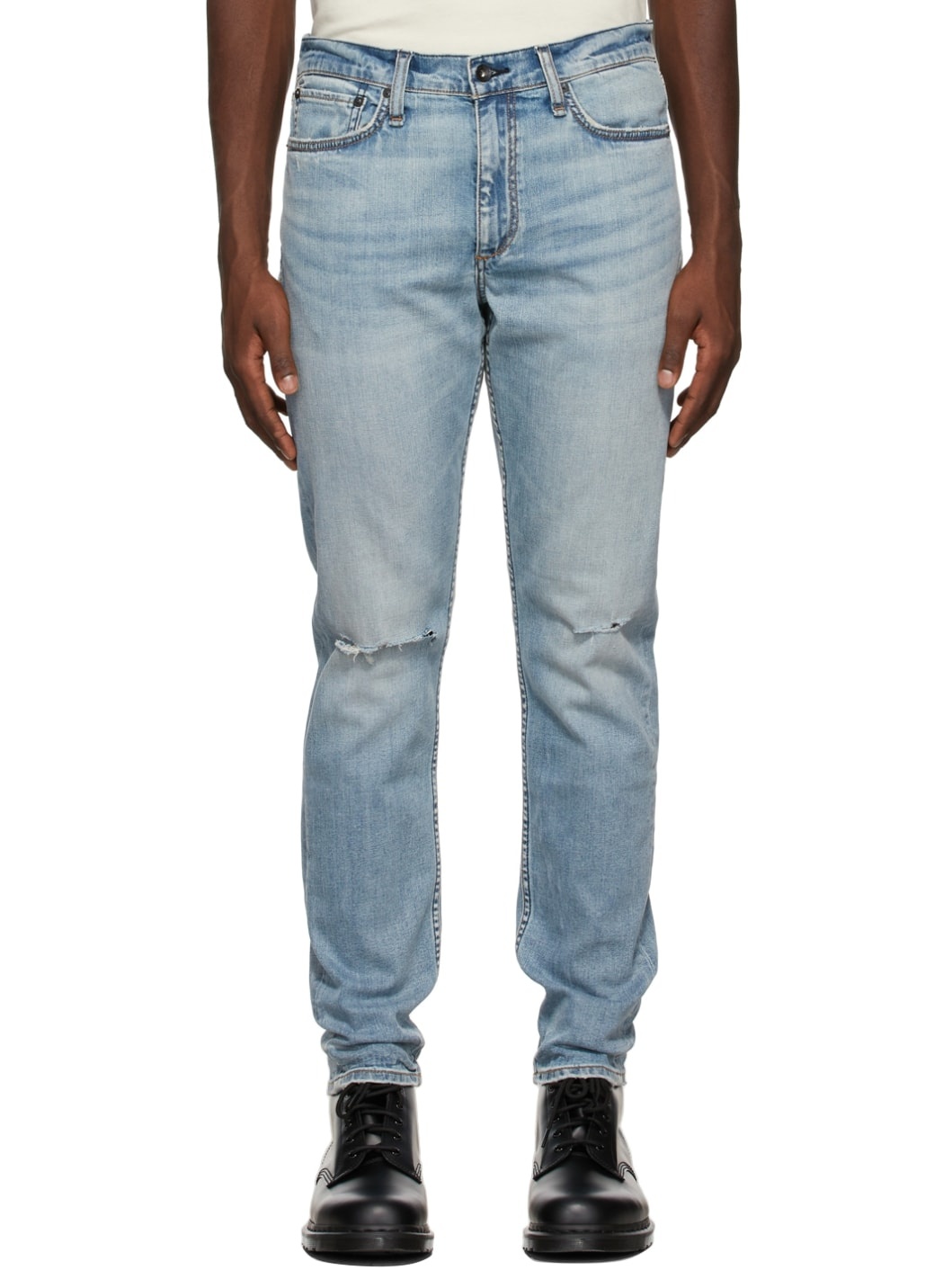 Blue Distressed Fit 2 Jeans - 1