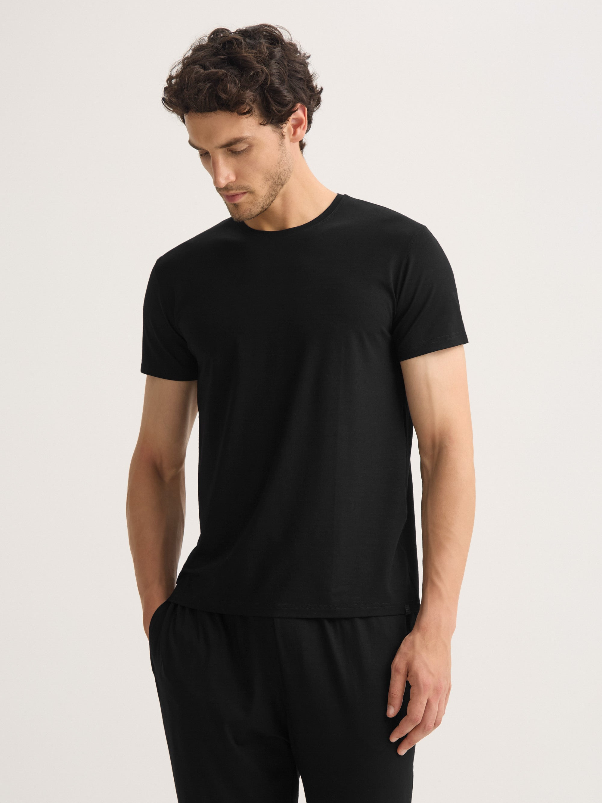 Men's T-Shirt Basel Micro Modal Stretch Black - 7