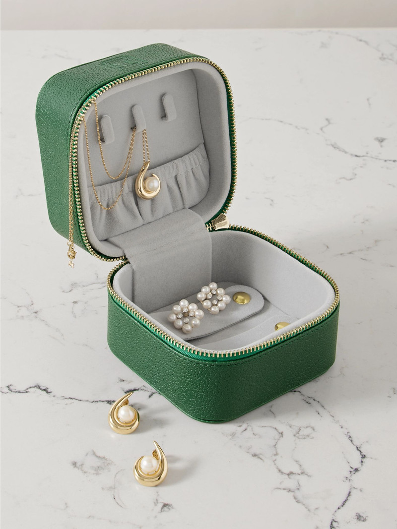 MATEO Vegan leather jewelry case Green outlook