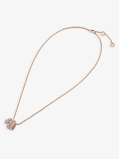 BVLGARI Serpenti Viper 18ct rose-gold and 0.63ct round-cut diamond pendant necklace outlook
