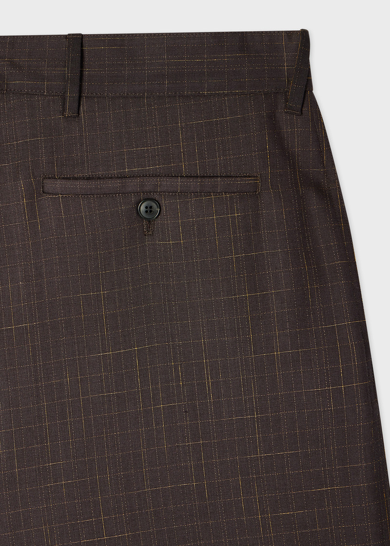Paul Smith Relaxed-Fit Aubergine Wool Check Trousers outlook