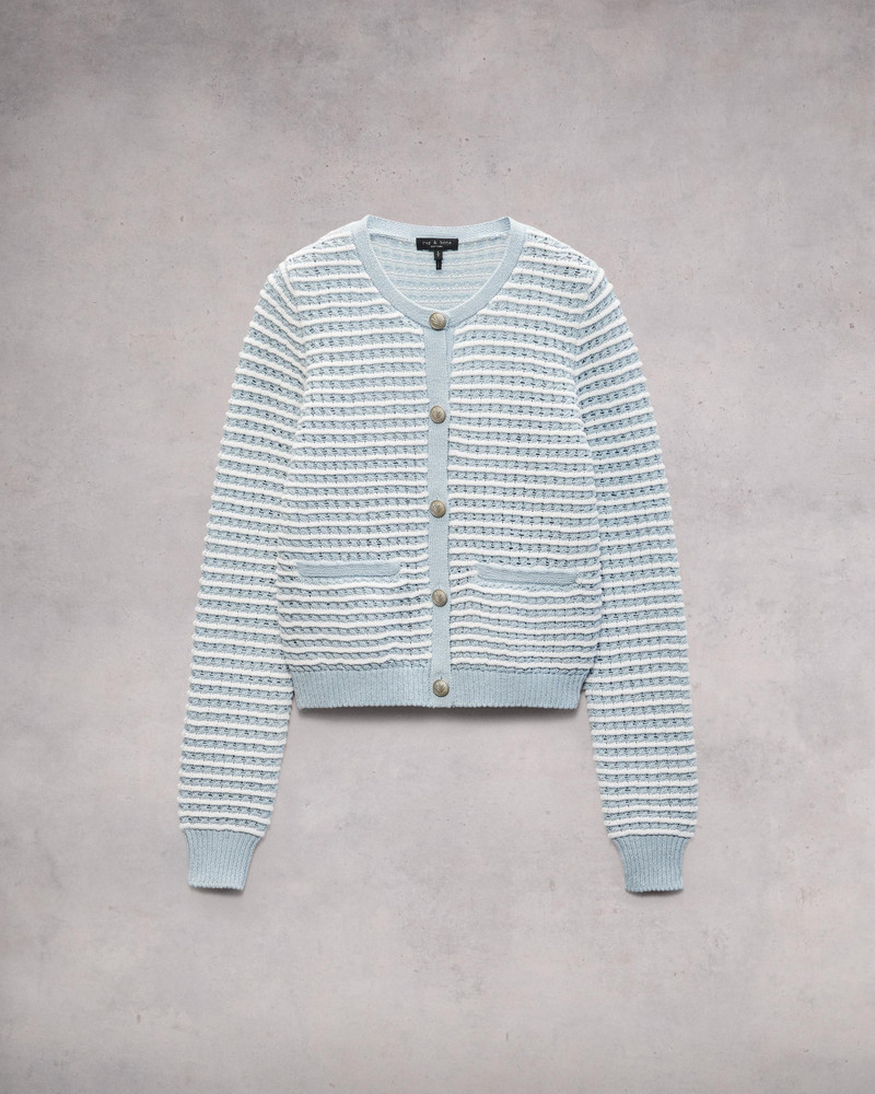 Marlee Striped Cotton Cardigan Relaxed Fit 1