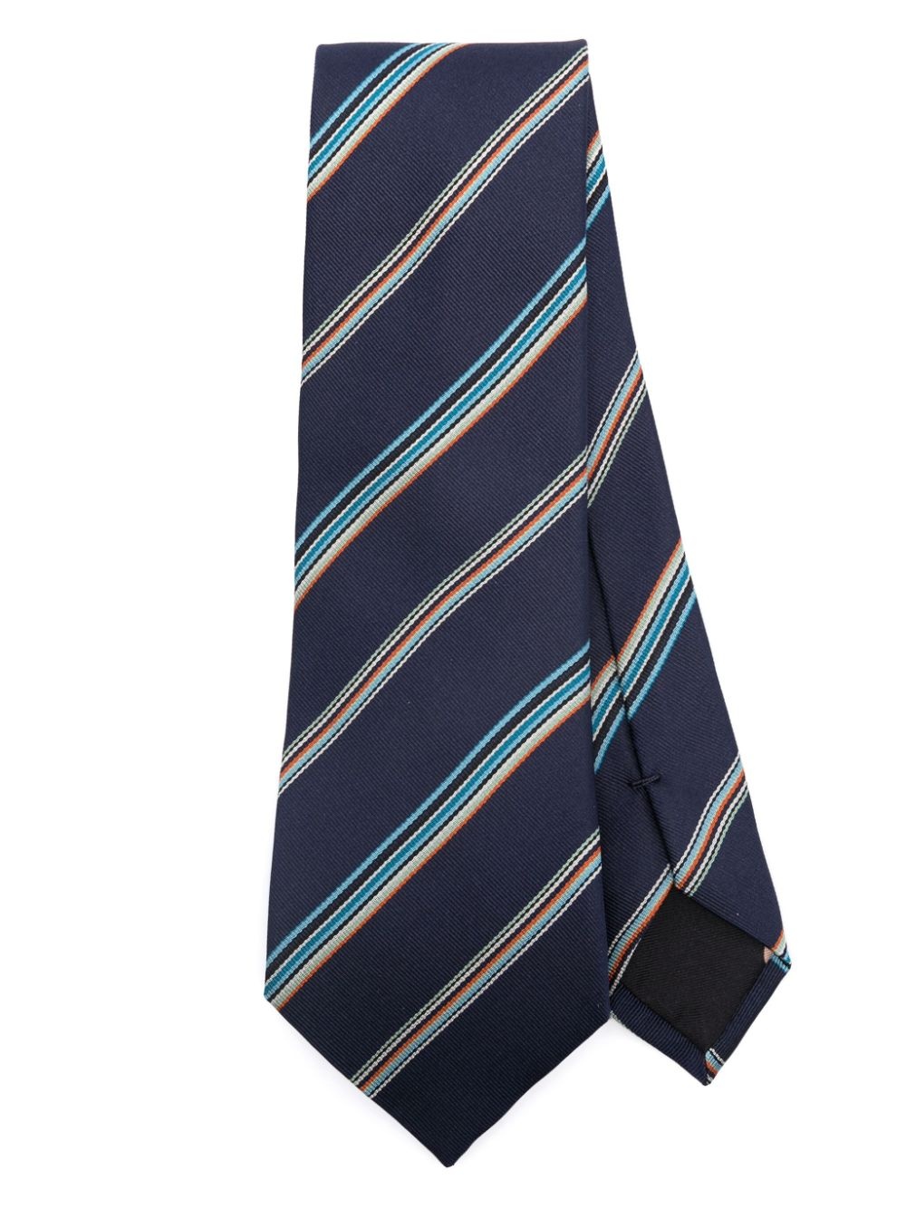 diagonal-stripe twill silk tie - 1