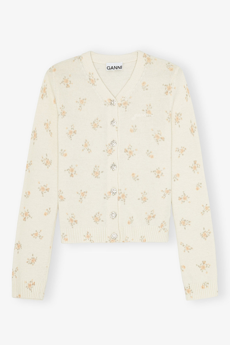 OFF-WHITE PRINTED WOOL MIX CARDIGAN 1