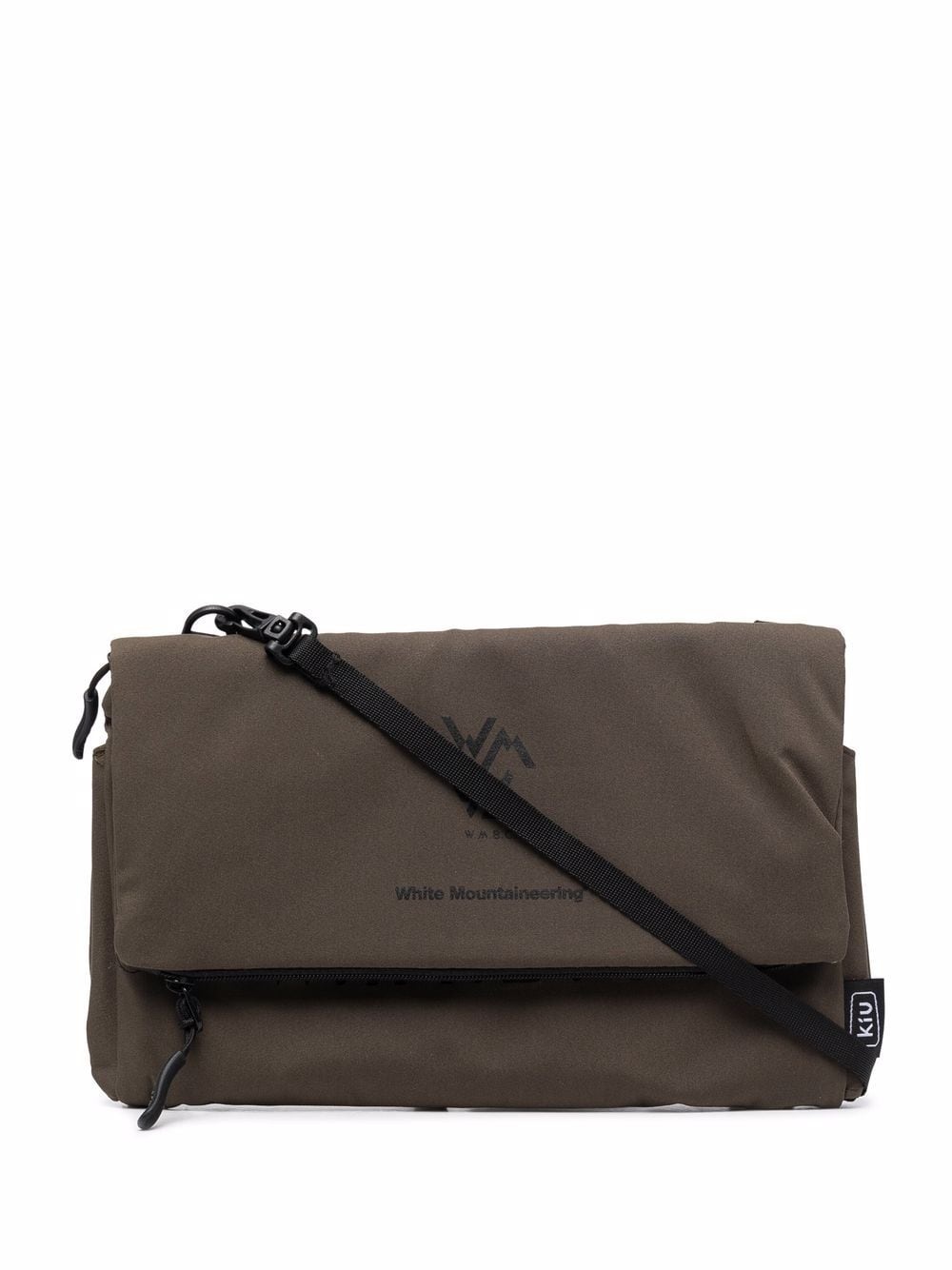 logo-print messenger bag - 1