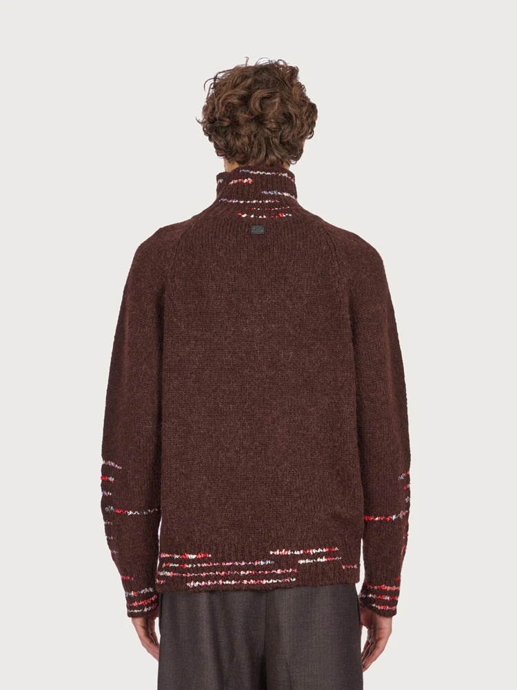 TURTLENECK SWEATER WITH INLAYS - 4