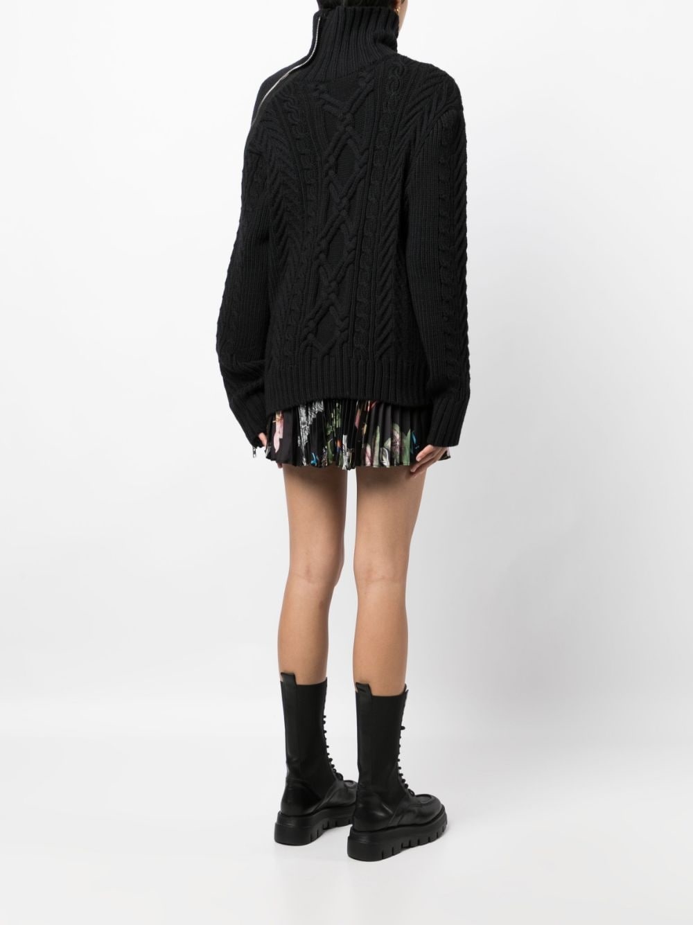 cable-knit zip-detailed jumper - 4
