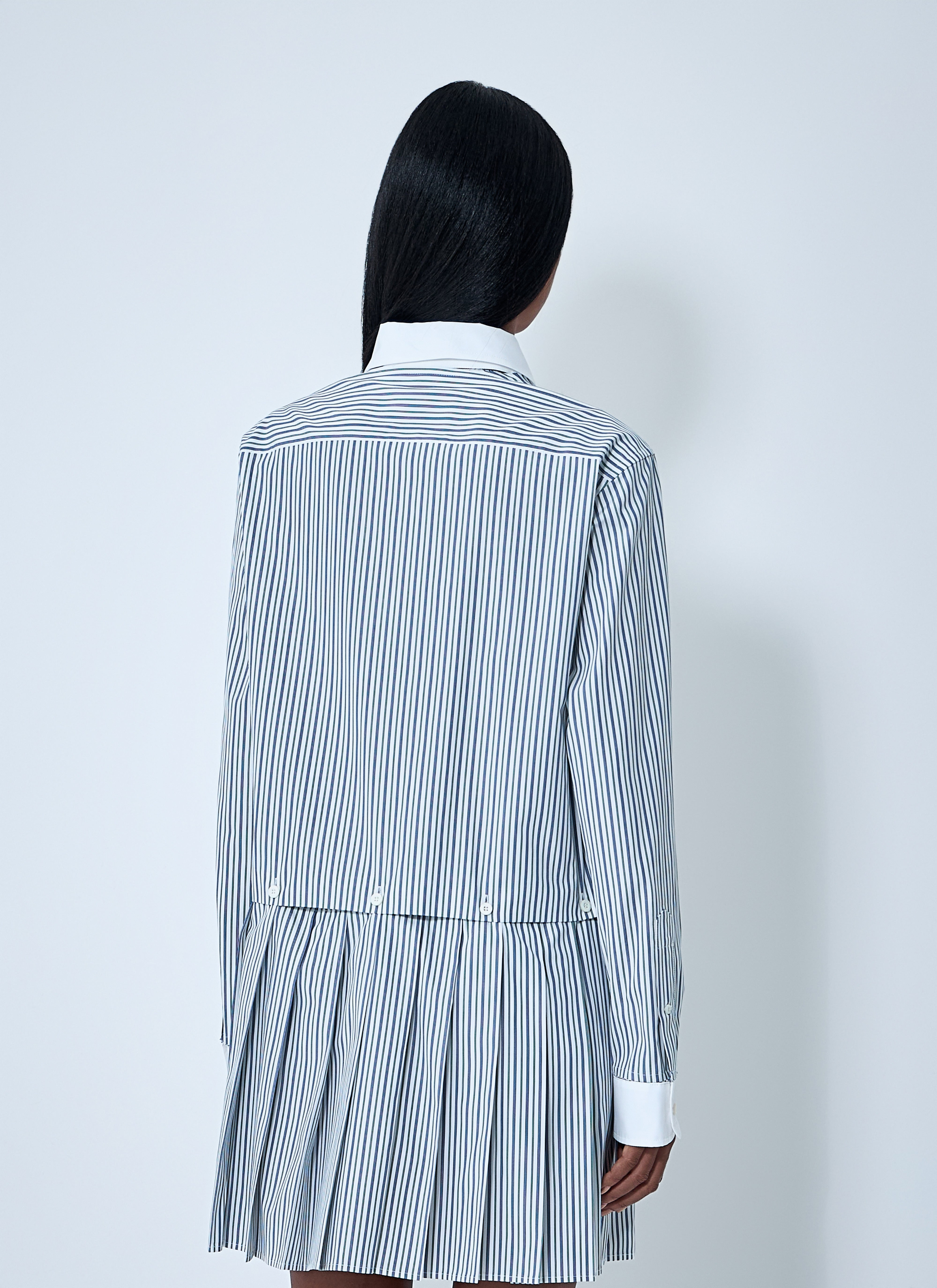 Miu Miu Women Striped Pleated Dress - 4