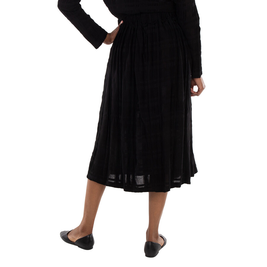 Yohji Yamamoto Intarsia Plaid JQ Gather Skirt, Brand Size 2 (Small) - 3