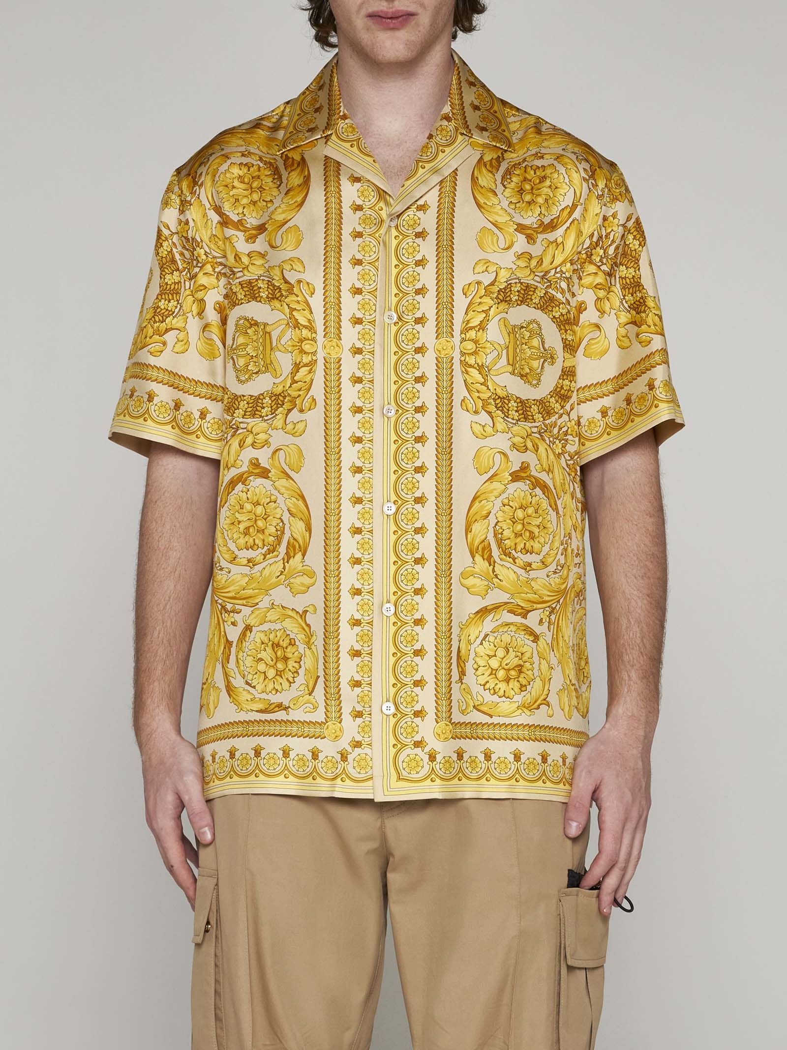 Barocco print silk shirt - 3