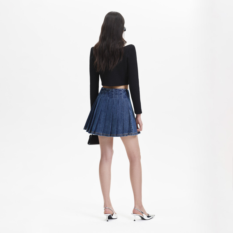 self-portrait Black Knit Cardigan With Contrast Collar outlook