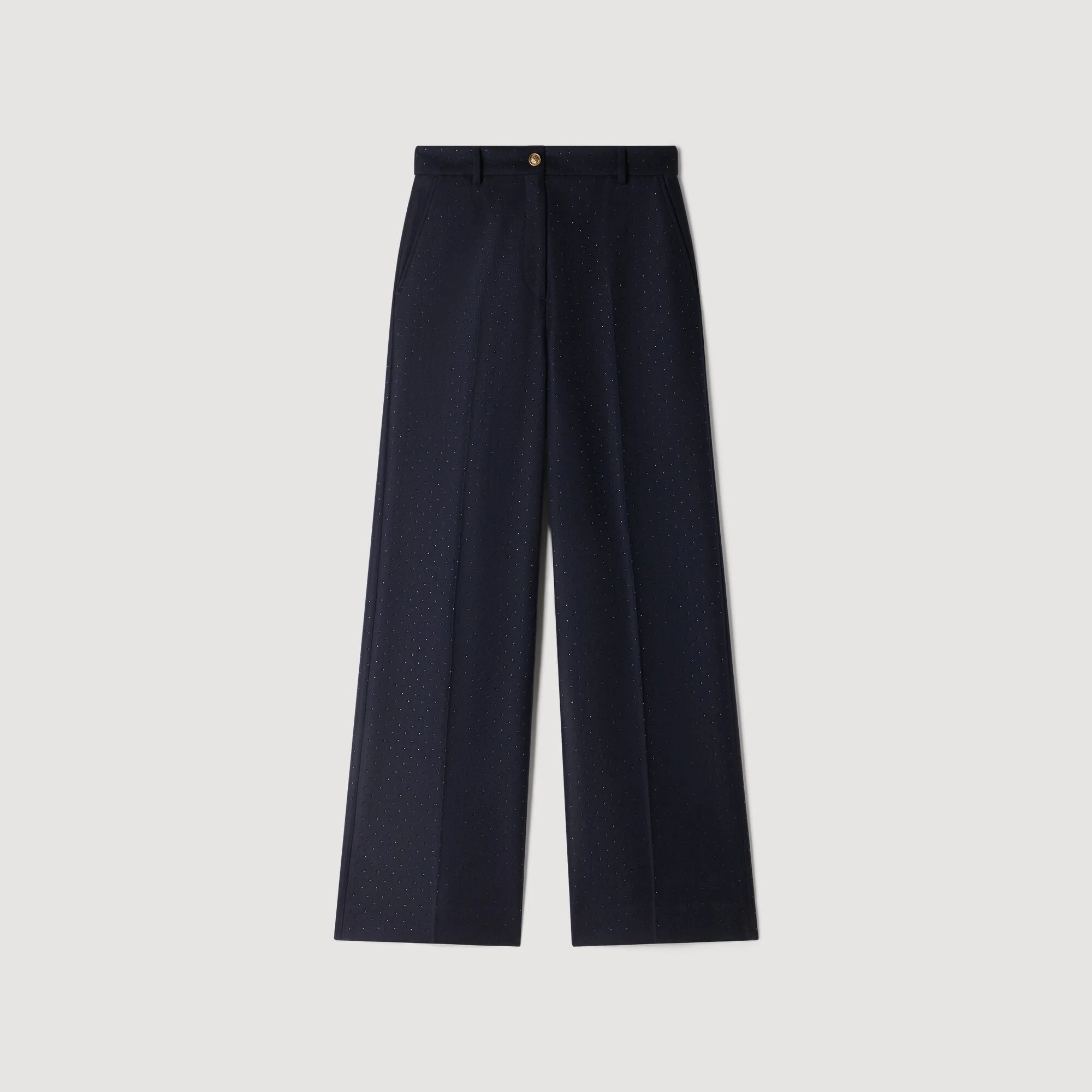 RHINESTONE STRAIGHT-LEG TROUSERS - 1