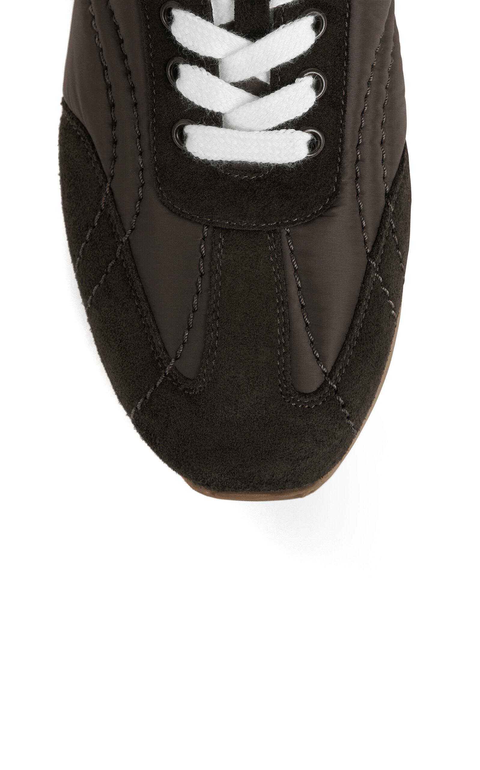 Sport Leather-Trimmed Nylon Sneakers brown - 7