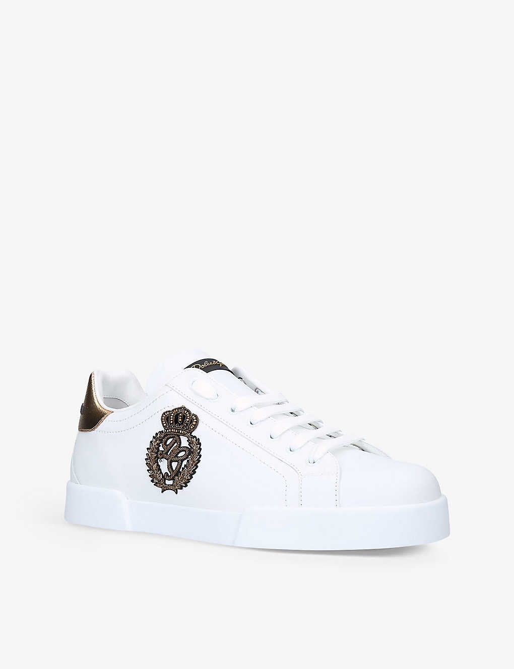 Portofino logo-embellished leather low-top trainers - 3