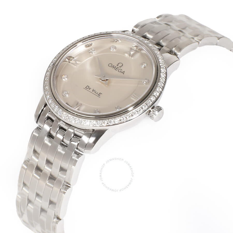 Pre-owned Omega De Ville Diamond Silver Dial Ladies Watch 424.15.27.60.52.001 - 1