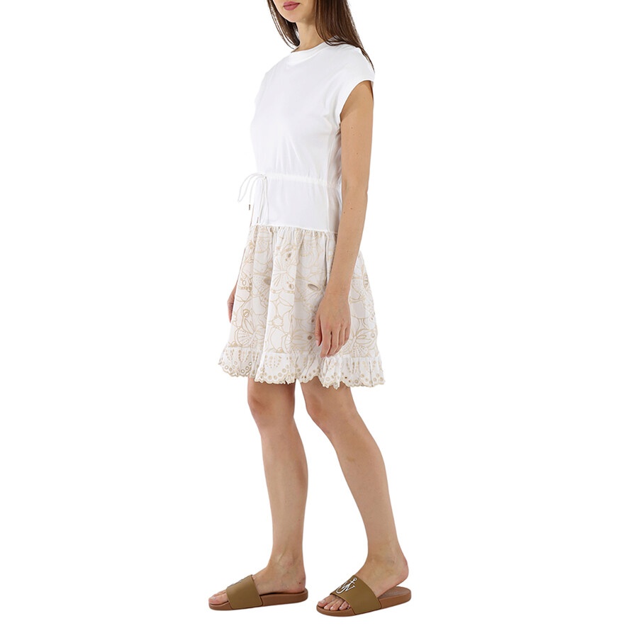 See By Chloe Ladies White Cotton Powder Dress - 2
