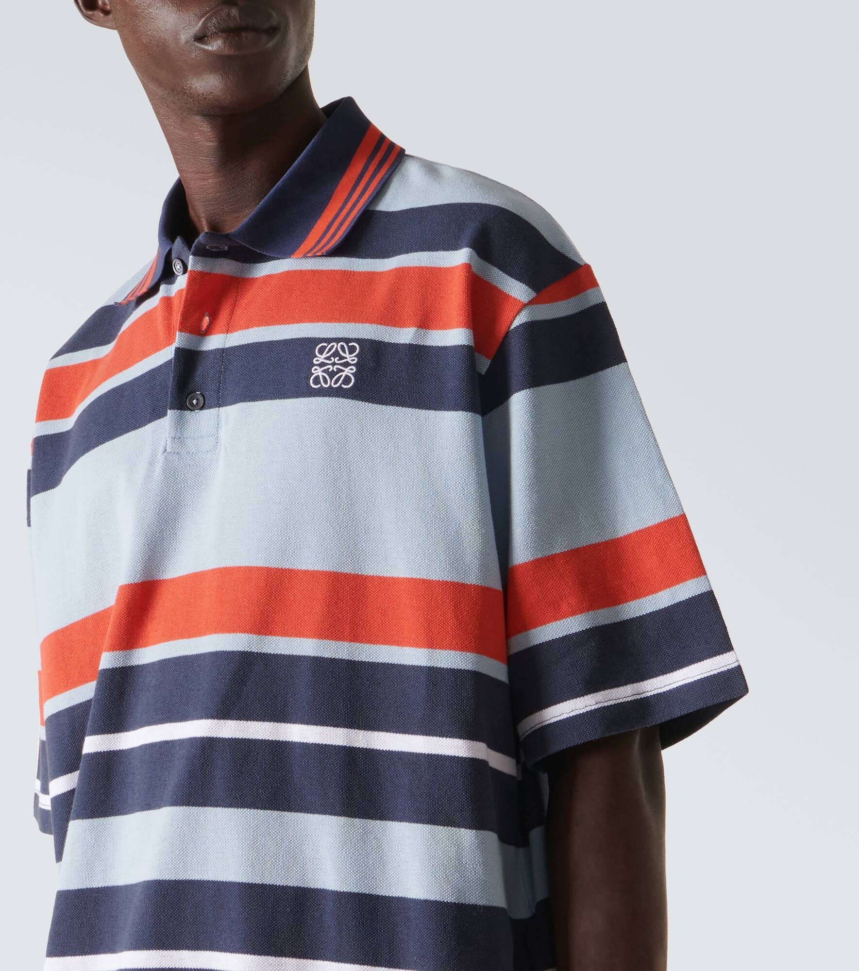 Paula's Ibiza striped cotton and linen polo shirt - 5