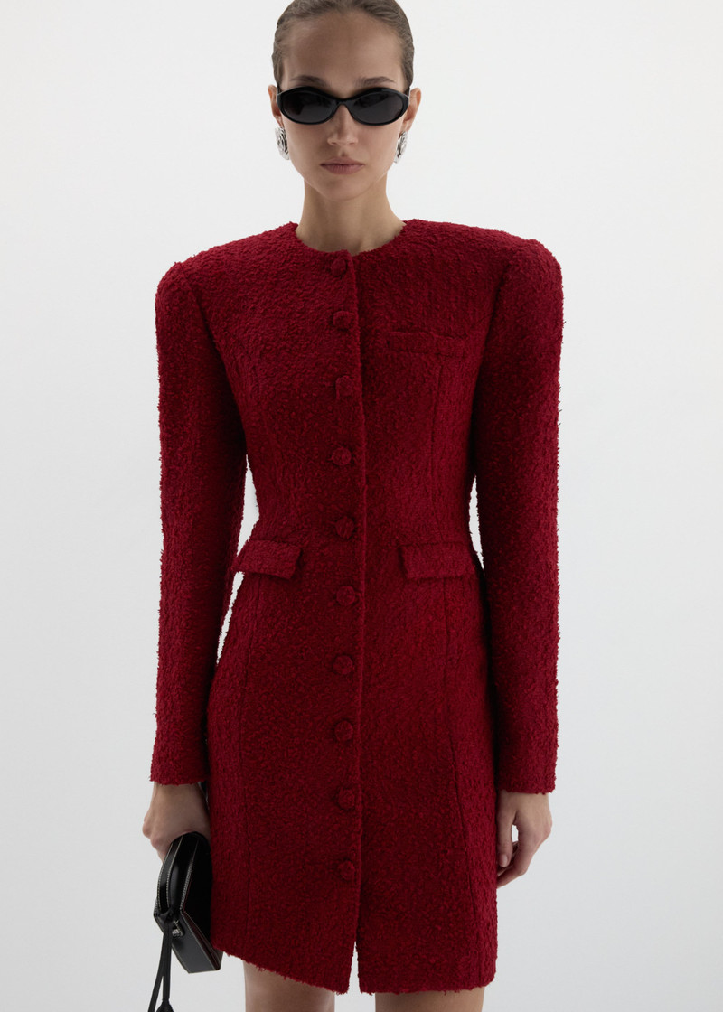 MAGDA BUTRYM Tailored bouclé dress in red outlook
