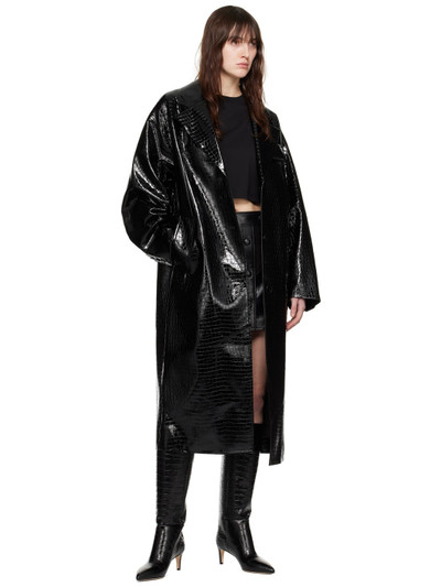 STAND STUDIO Black Haylo Faux-Leather Coat outlook