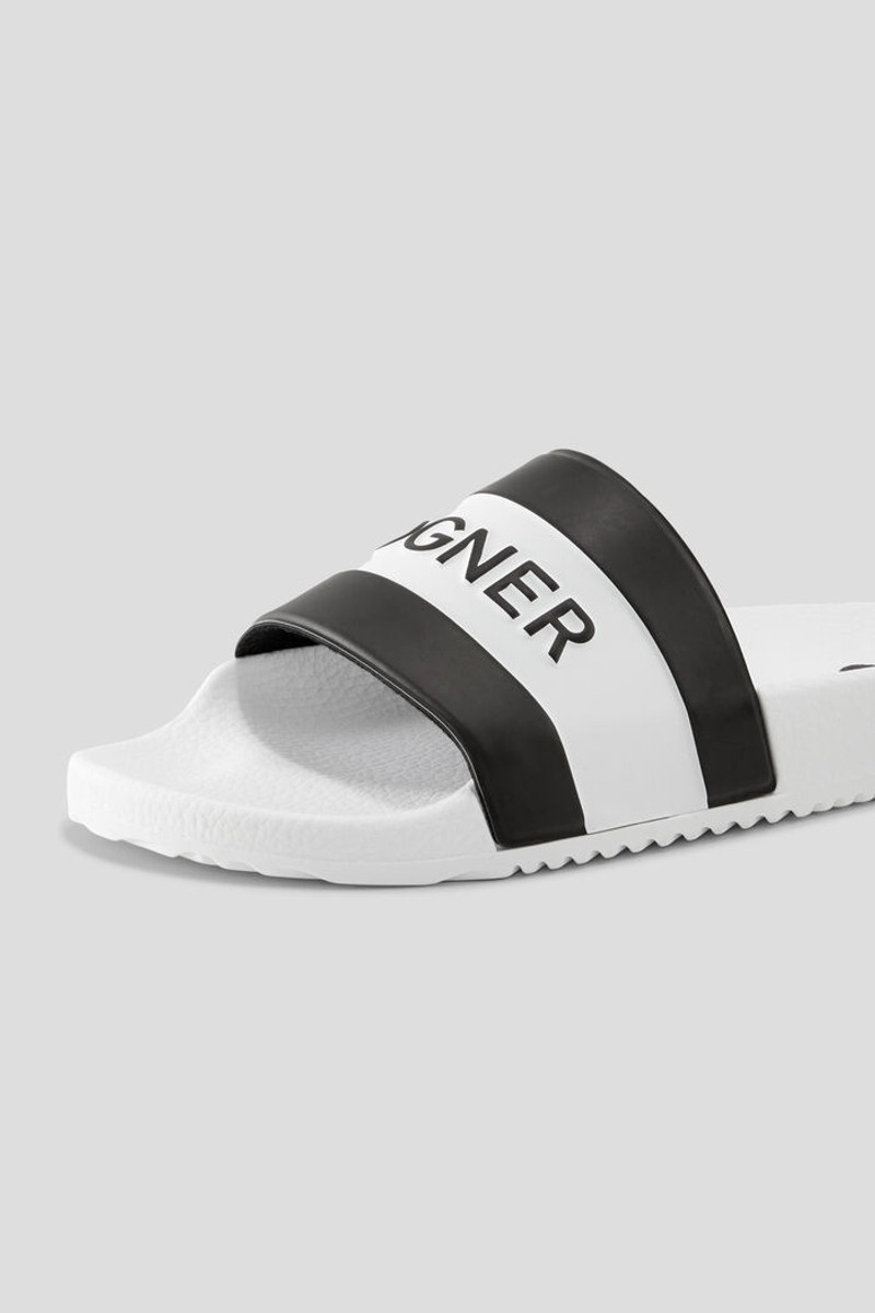 Belize Slides in White/Black 4