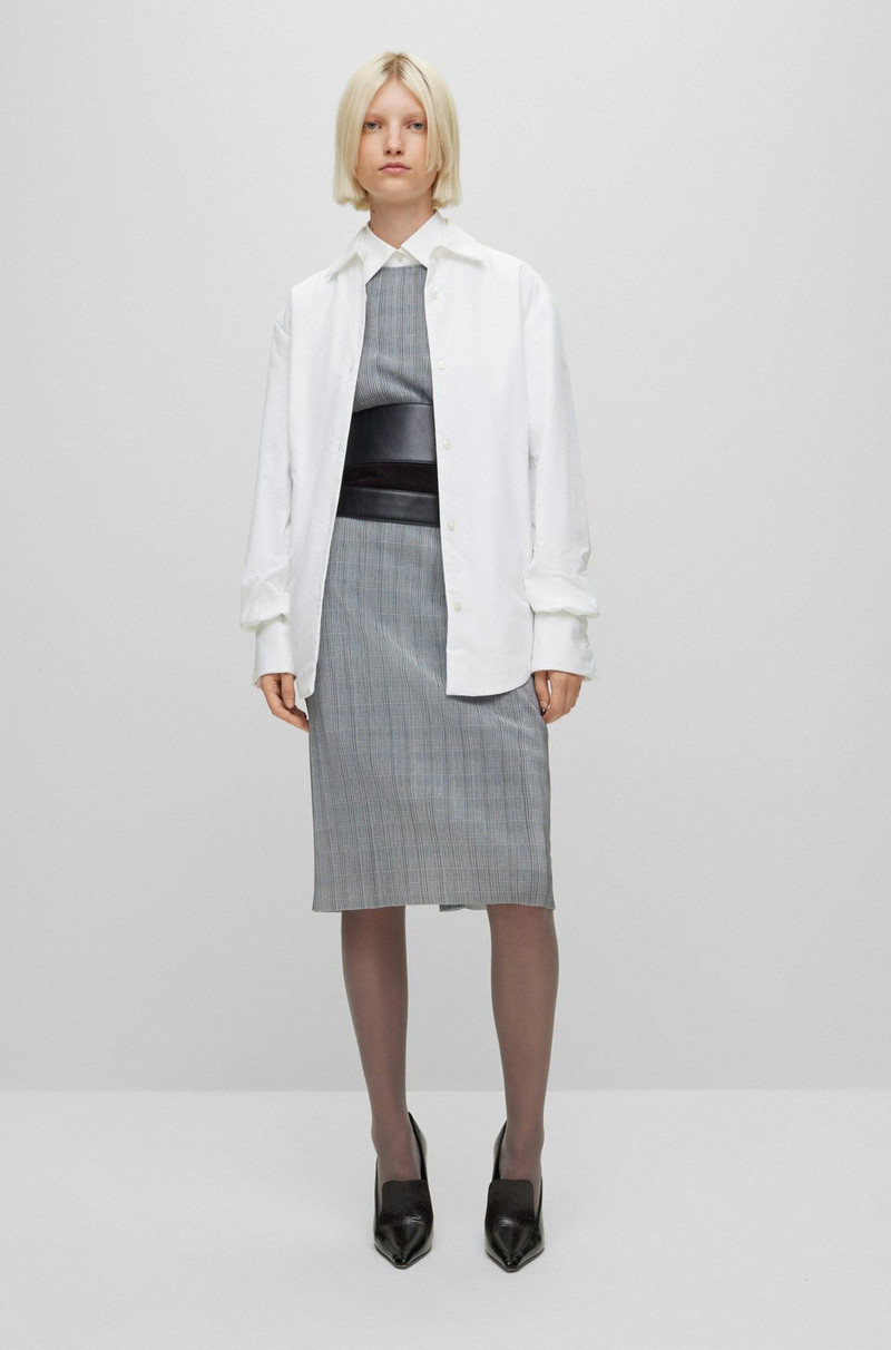 BOSS CHECKED, PLEATED PENCIL SKIRT outlook