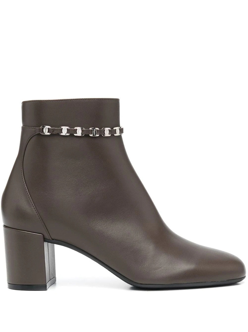 chain-link leather ankle boots 1