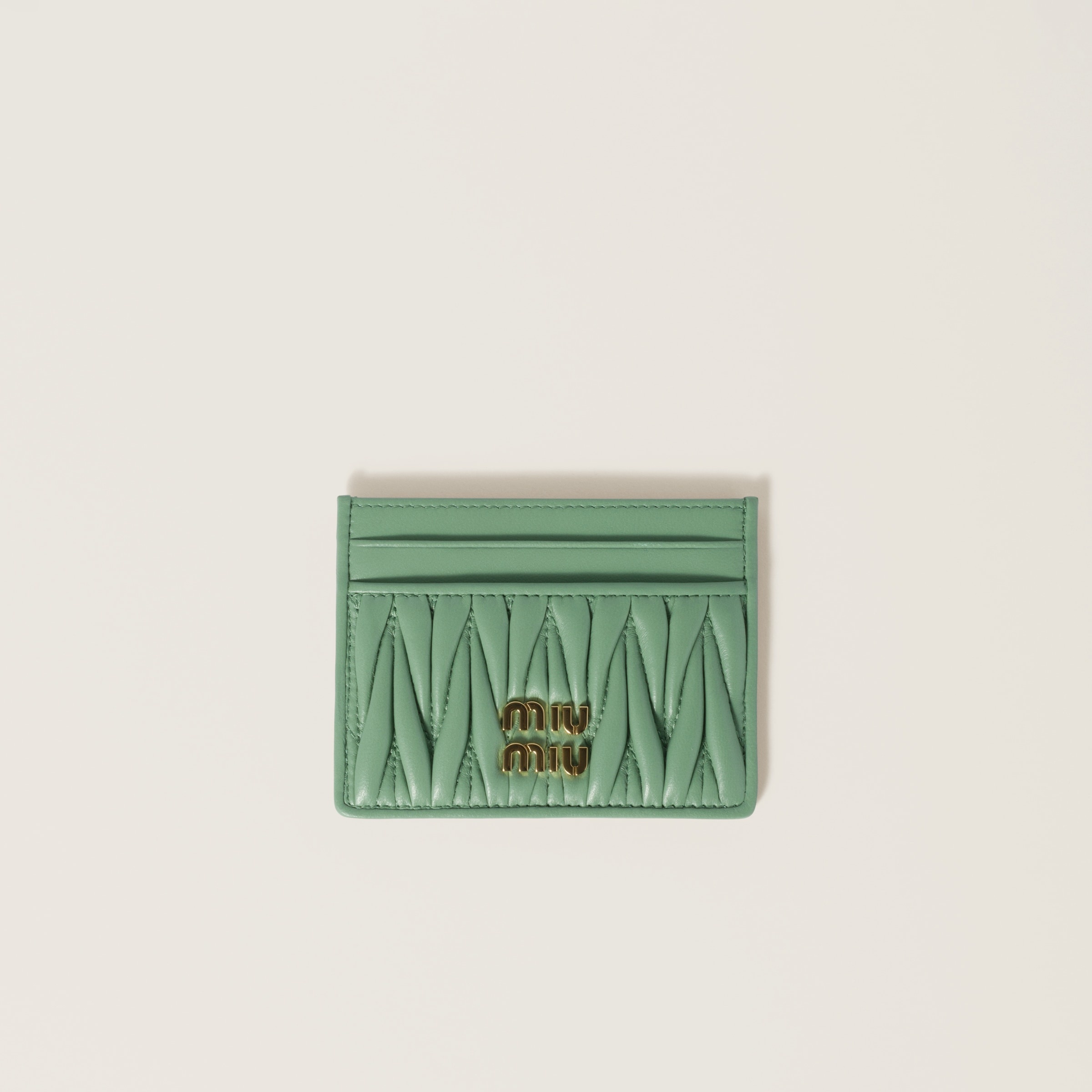 Matelassé nappa leather card holder - 1