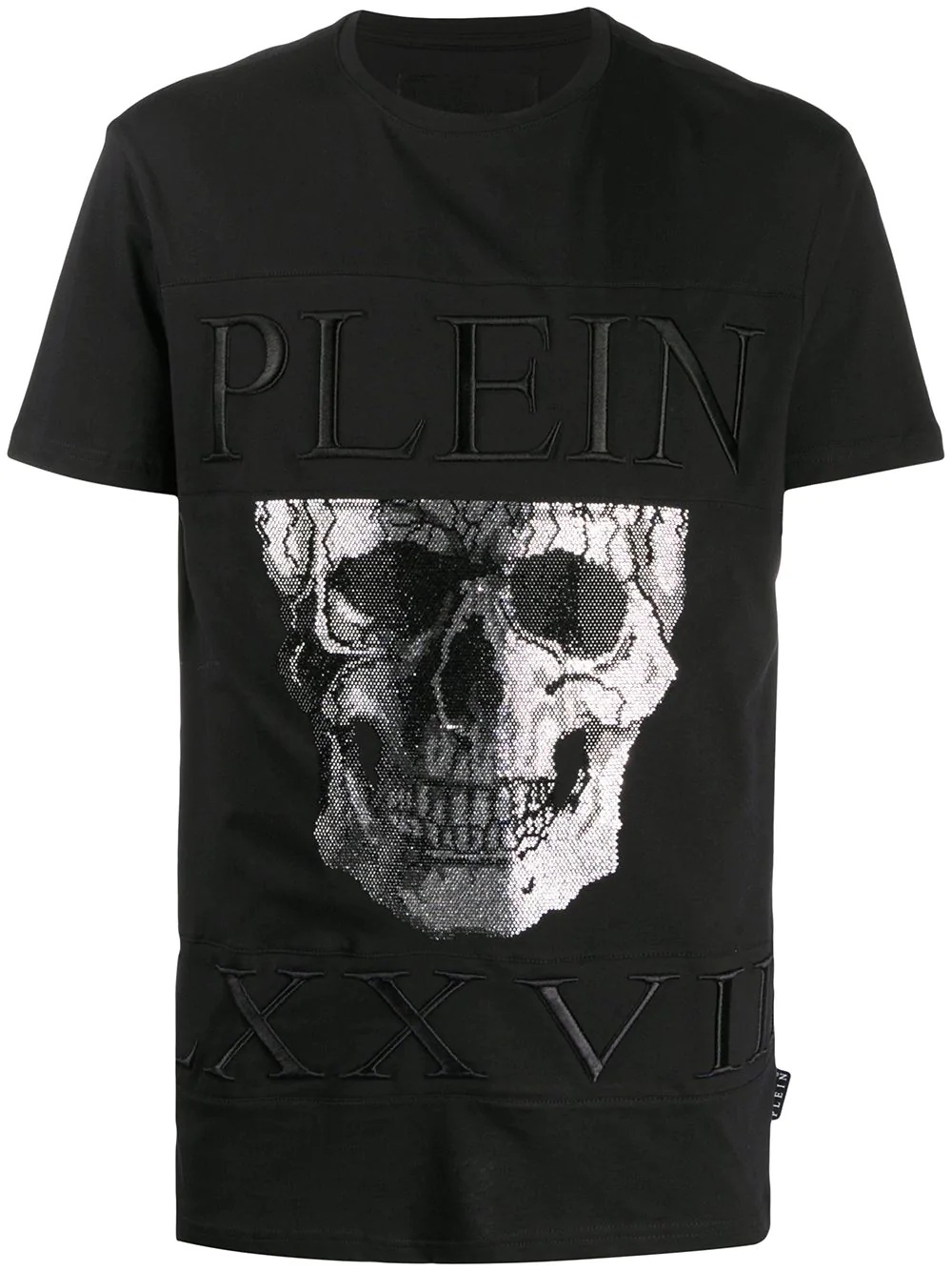 metallic skull T-shirt - 1