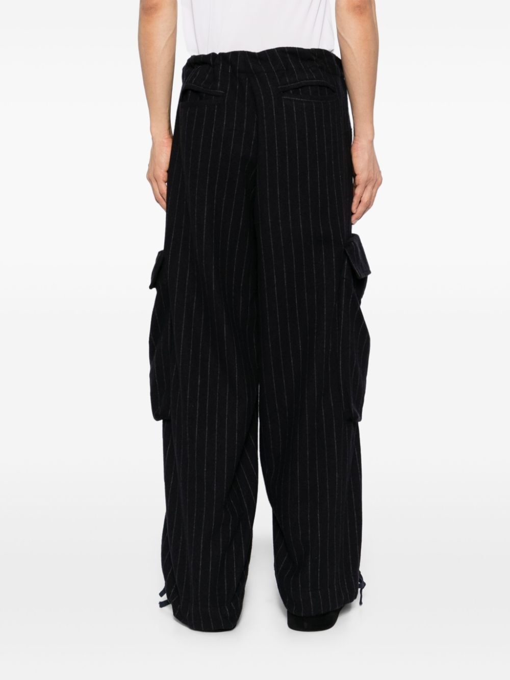 pinstriped wide trousers - 4