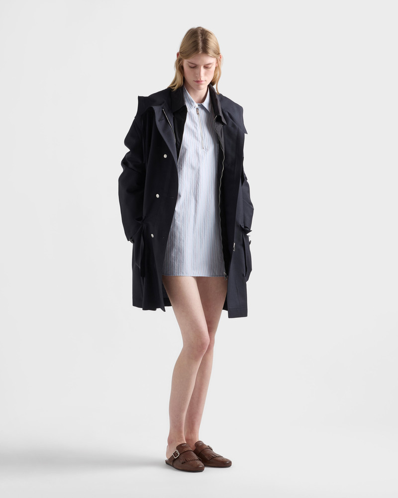 Prada Striped cotton shirt with half-zipper outlook