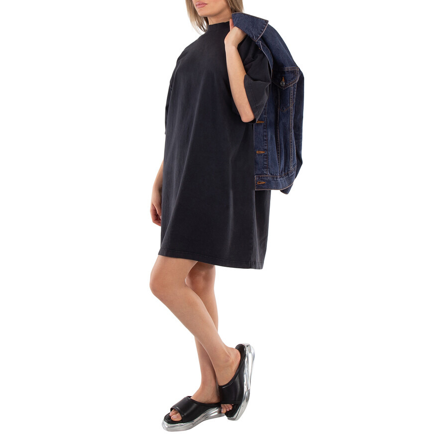 Balenciaga Ladies Logo-Print Cotton T-Shirt Dress - 2