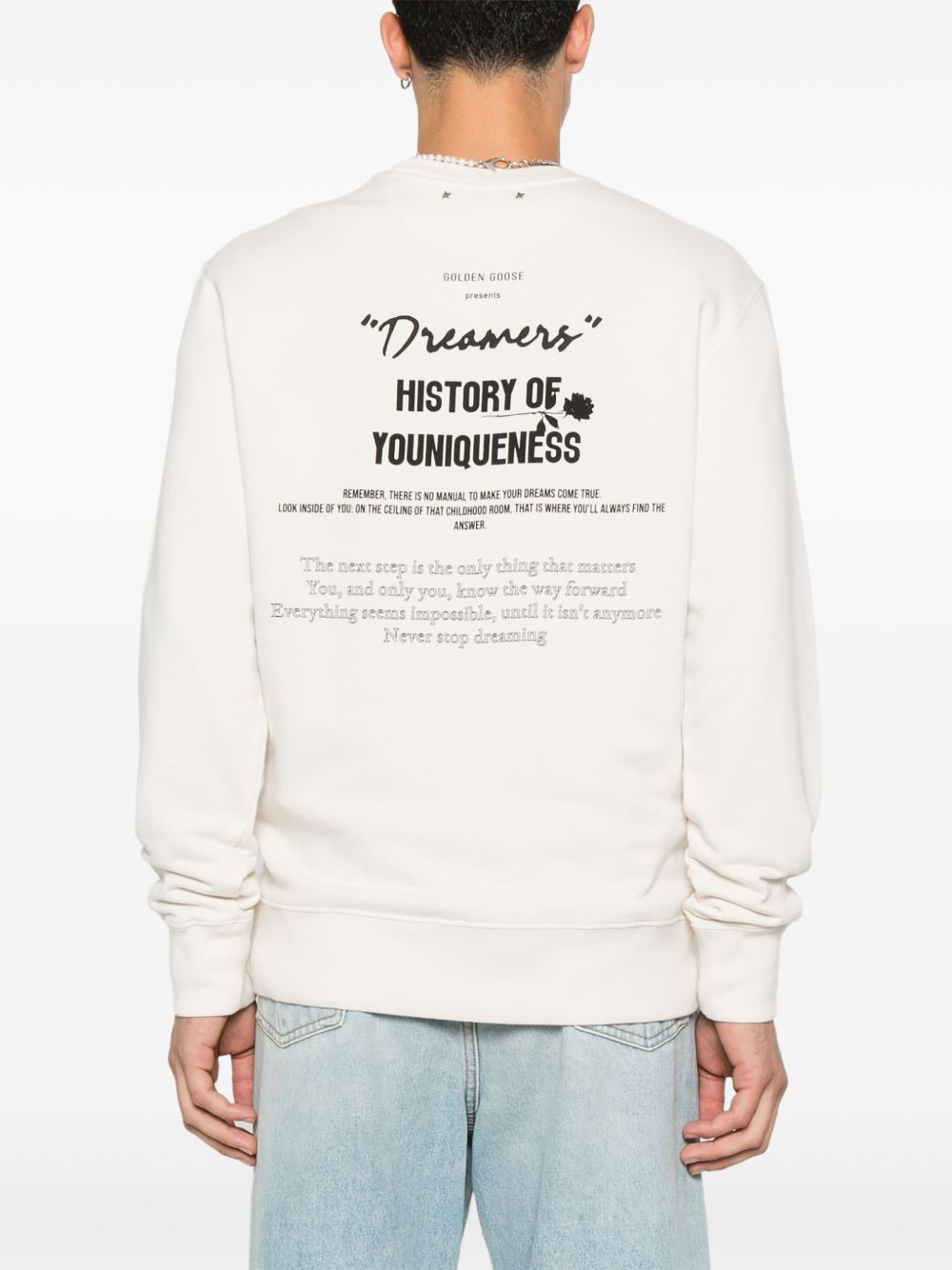 rose-embellished cotton sweatshirt - 4