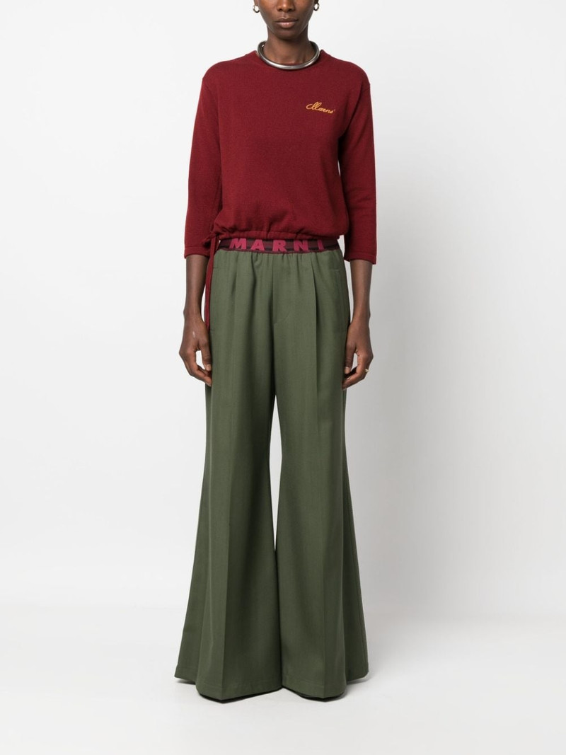 Marni logo-print palazzo trousers outlook