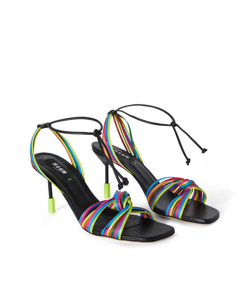 MSGM Patent leather heeled sandal with thin straps outlook