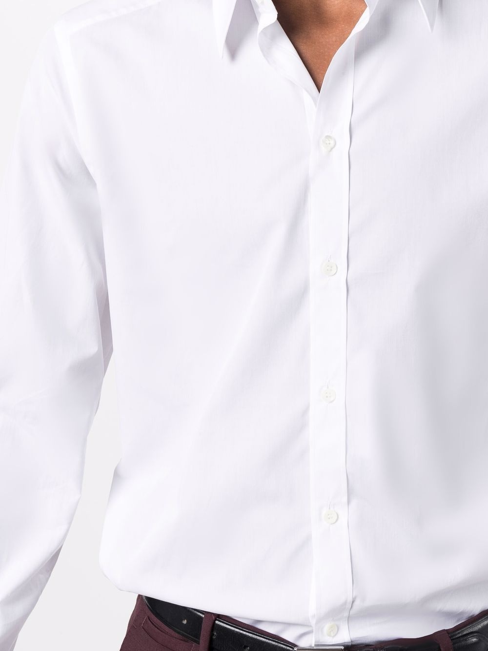 button-fastening cotton shirt - 5