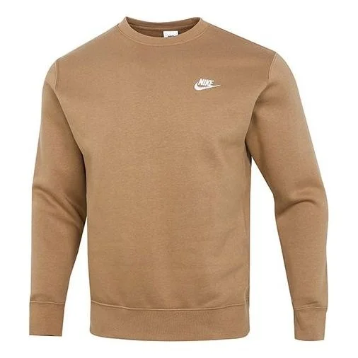Nike Sportswear Club Fleece Casual Sports Round Neck Pullover Khaki BV2663-258 - 1